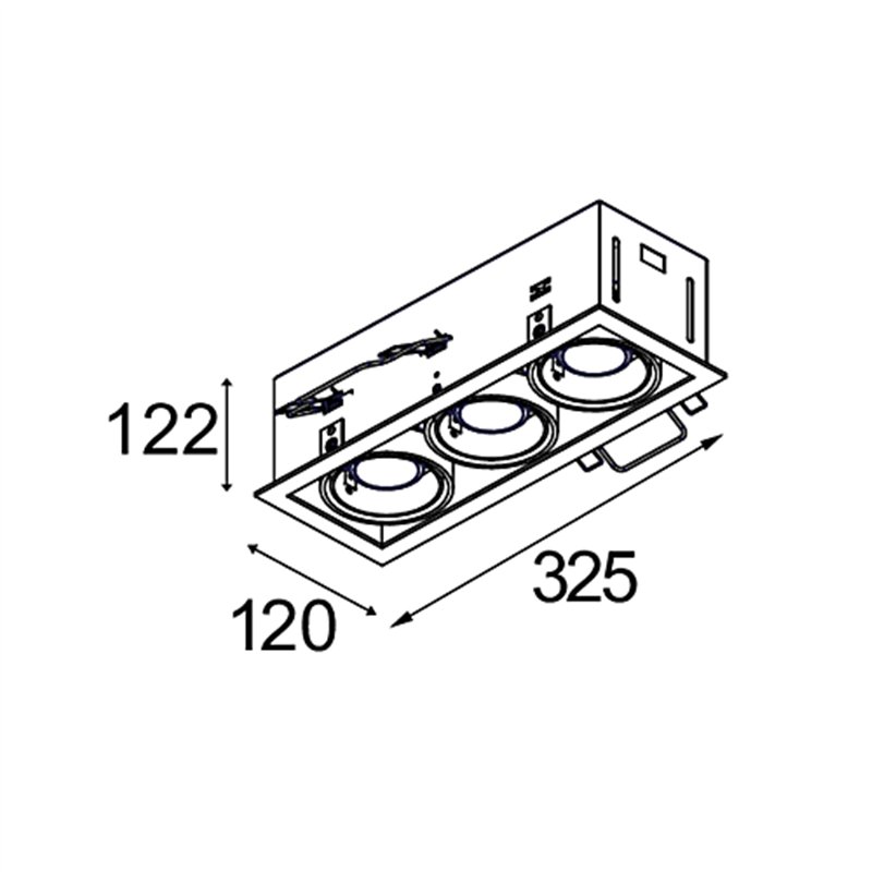 Modular Mini-Multiple Recessed Adjustable GU10 3x | Spot encastré