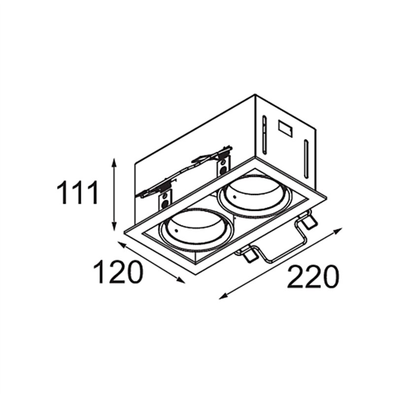 Modular Mini-Multiple Recessed Adjustable M-LED 2x DE | Spot encastré