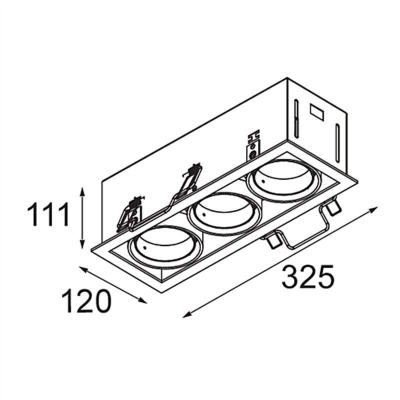 Modular Mini-Multiple Recessed Adjustable M-LED 3x DE | Einbauspot