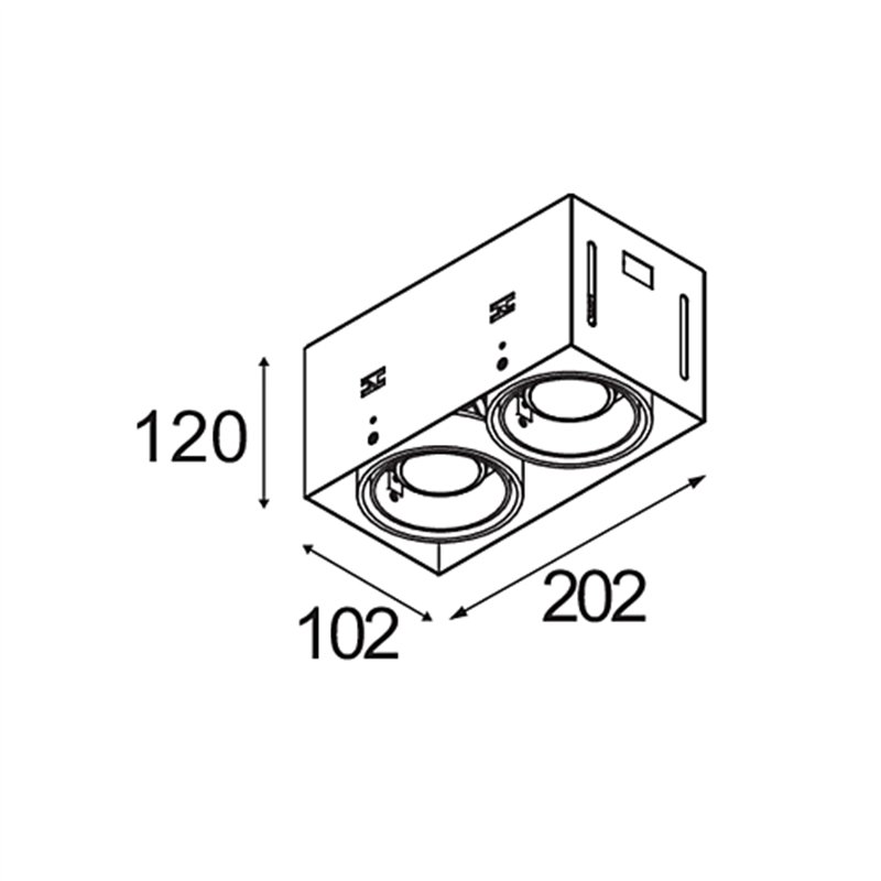 Modular Mini-Multiple Recessed Trimless Adjustable GU10 2x DE | Spot encastré