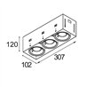 Modular Mini-Multiple Recessed Trimless Adjustable GU10 3x DE | Spot encastré