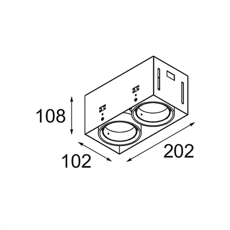 Modular Mini-Multiple Recessed Trimless Adjustable M-LED 2x DE | Einbauspot