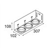 Modular Mini-Multiple Recessed Trimless Adjustable M-LED 3x DE | Spot encastré