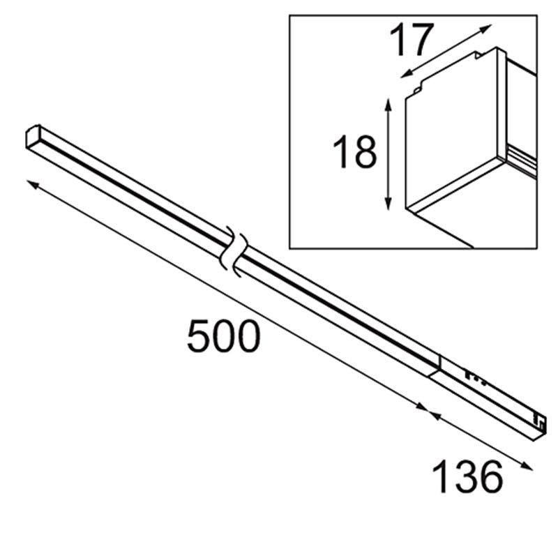 Modular Pista Linear Light Track 48V 636 1x LED | Schienenbeleuchtung