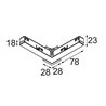 Modular Track 48V Connection 90° Electrical/Mechanical (For Suspended Mounting) Outside