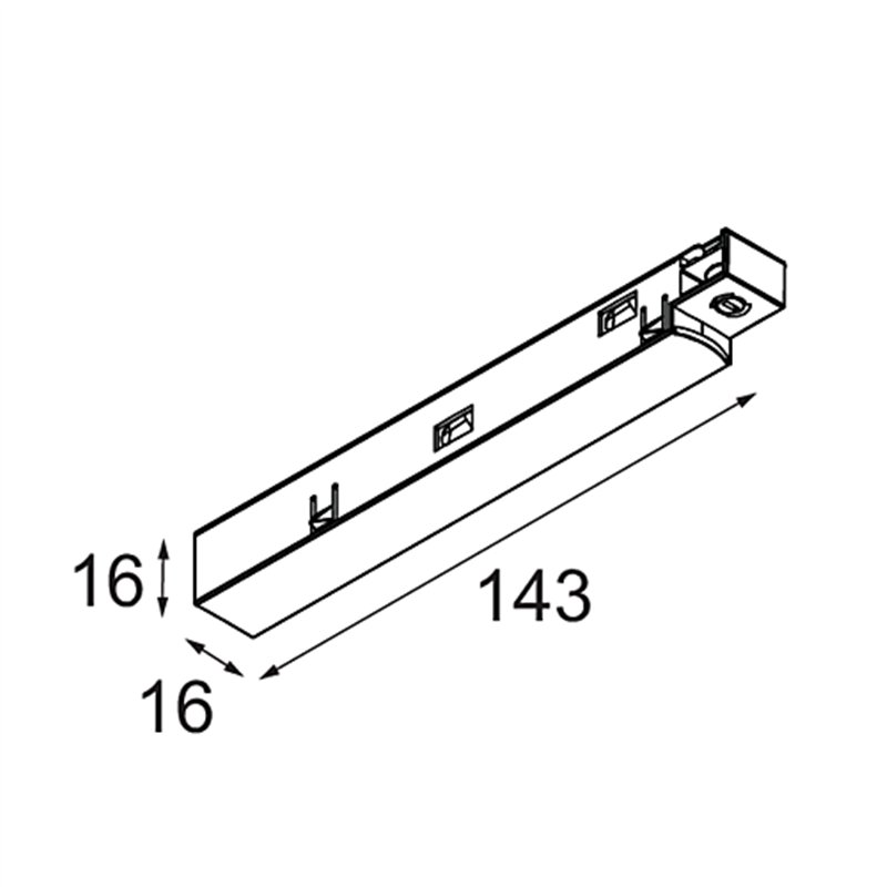 Modular Track 48V Power Feed Left