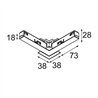 Modular Track 48V Connection 90° Electrical/Mechanical (For Recessed Mounting) Inside