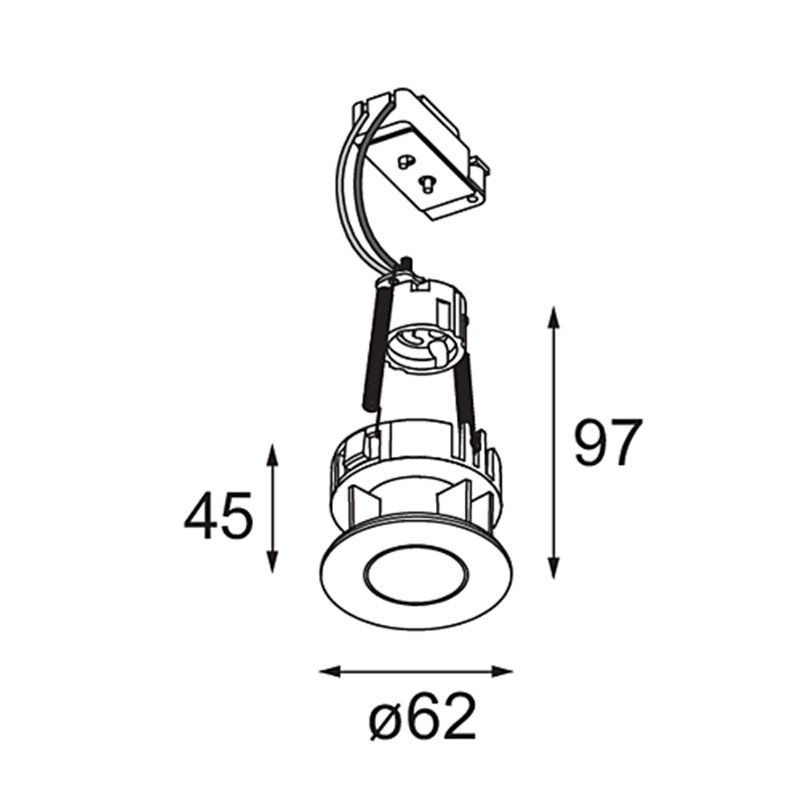 Modular Tetrix Pinhole Recessed 62 1x LED GU10 | Spot encastré