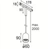 Modular Placebo Track 48V Suspended Down 60 1x LED | Éclairage sur rail
