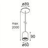 Modular Placebo Suspended Down 60 1x LED 1800-3000K WD DE | Hängelampe