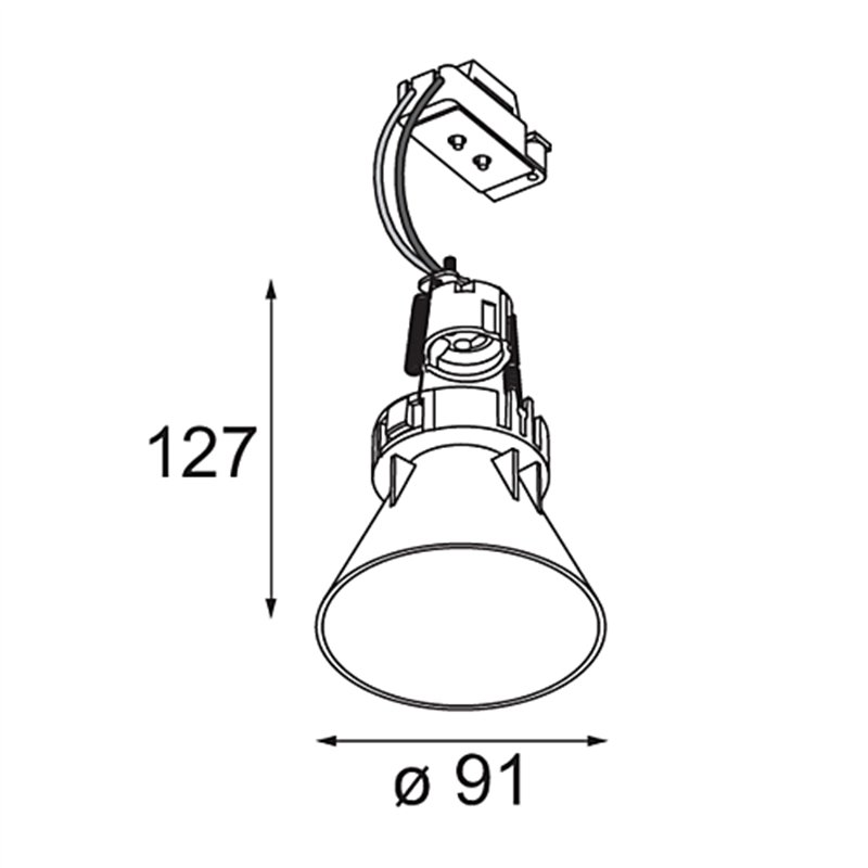 Modular Tetrix Cone Recessed 90 1x LED GU10 | Spot encastré
