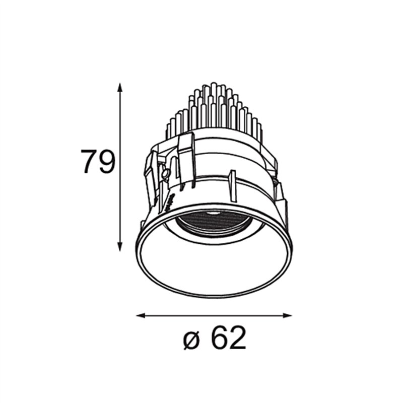 Modular Tetrix Adjustable Recessed 62 1x IP55 LED DE | Spot encastré