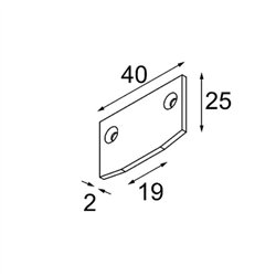Modular Track 48V Endplate (For Recessed Trimless Mounting) (2)
