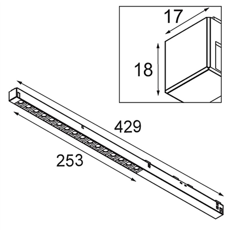 Modular Pista Linear Spots Track 48V 429 1x LED | Schienenbeleuchtung