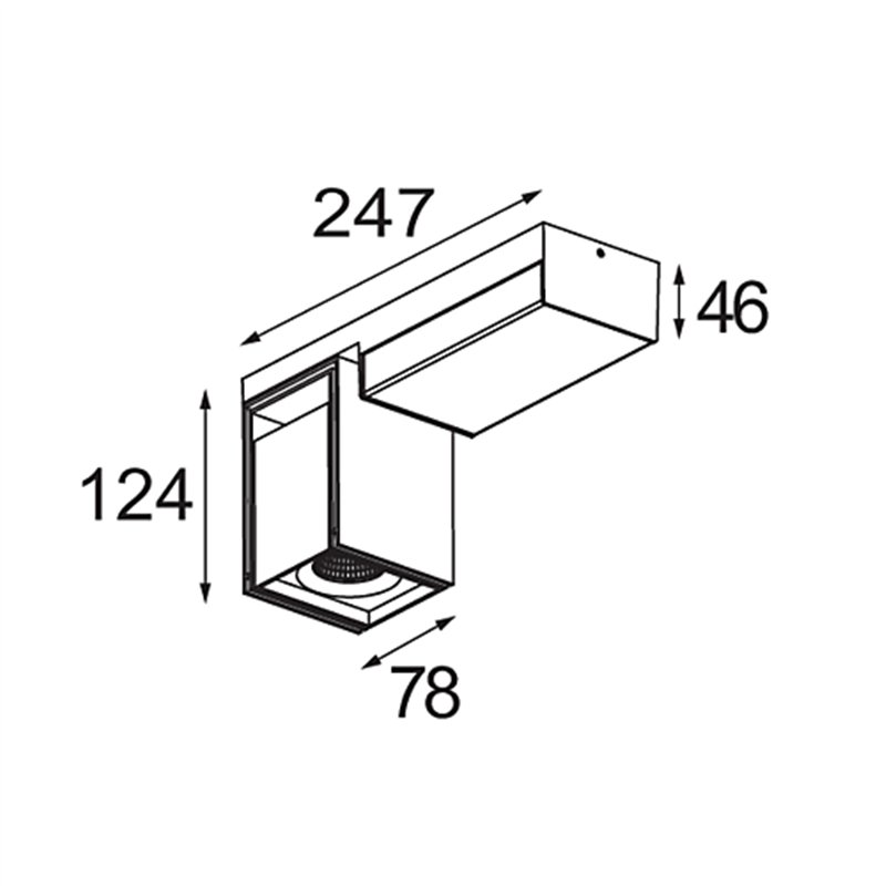 Modular Rektor Surface Adjustable 78x78 1x LED DI | Plafonnier / Applique