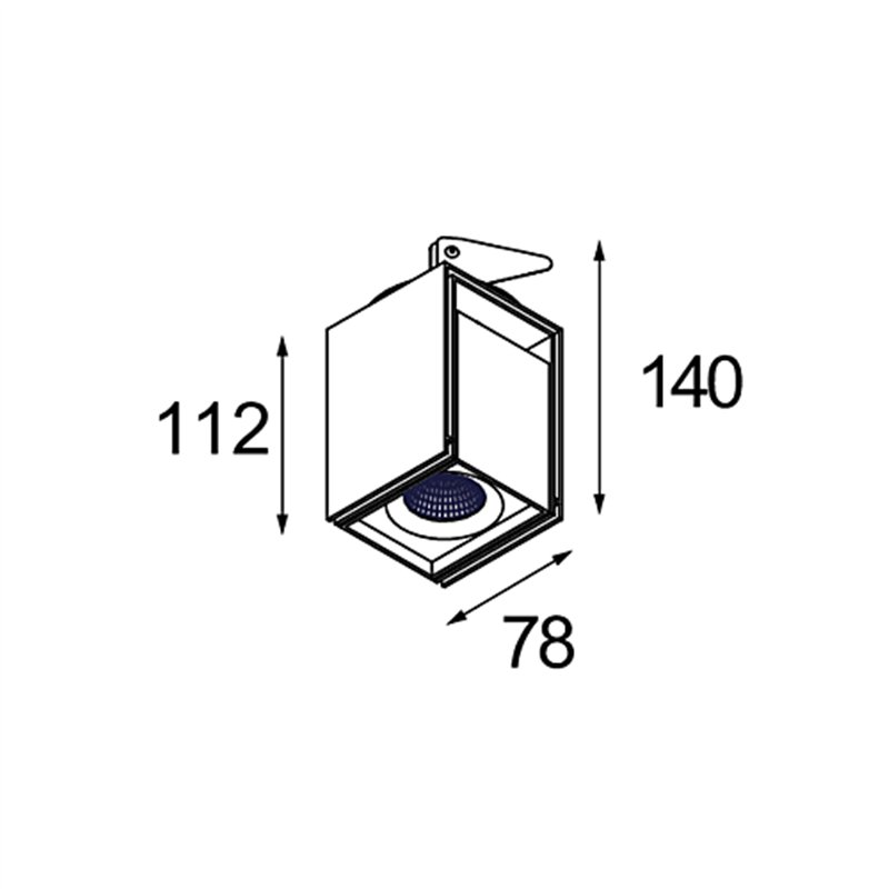 Modular Rektor Semi-Recessed Adjustable 78x78 1x LED DE | Spot encastré