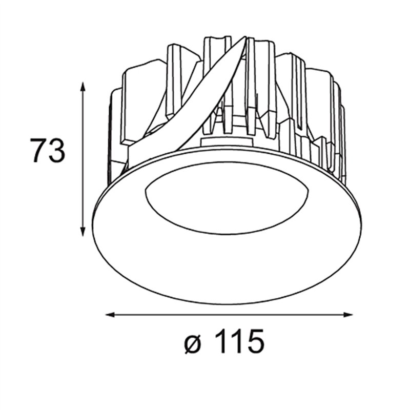 Modular Smart Cake Recessed 115 1x IP54 LED DE | Spot encastré