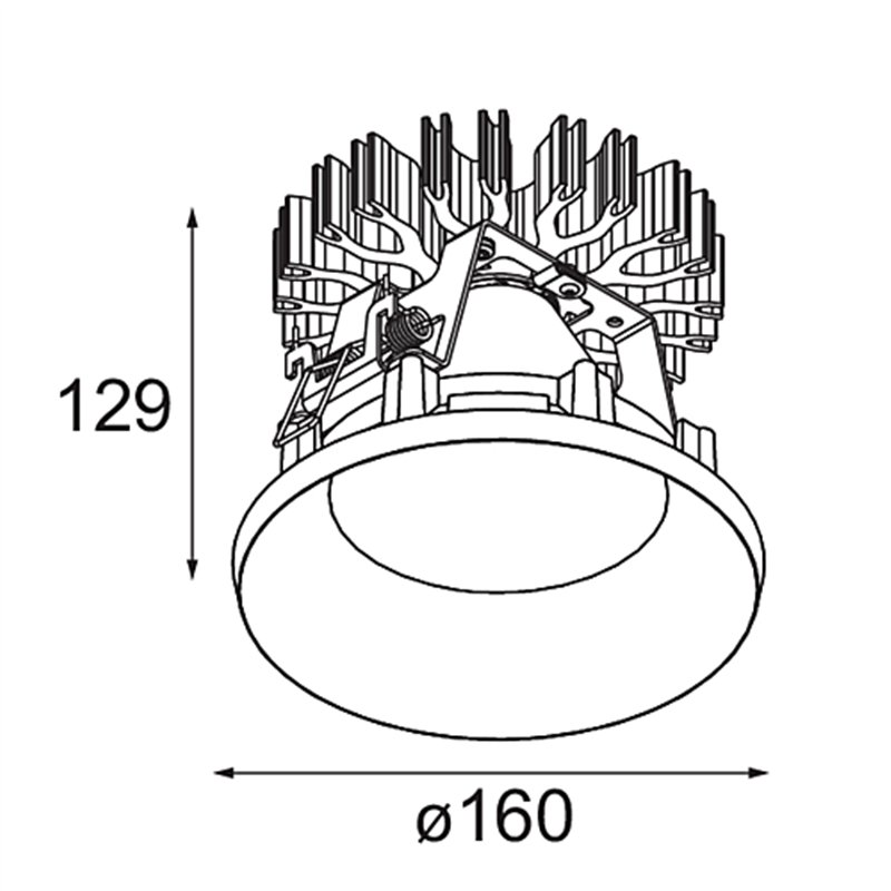 Modular Smart Kup Recessed 160 1x IP55 Diffuse LED DE | Spot encastré