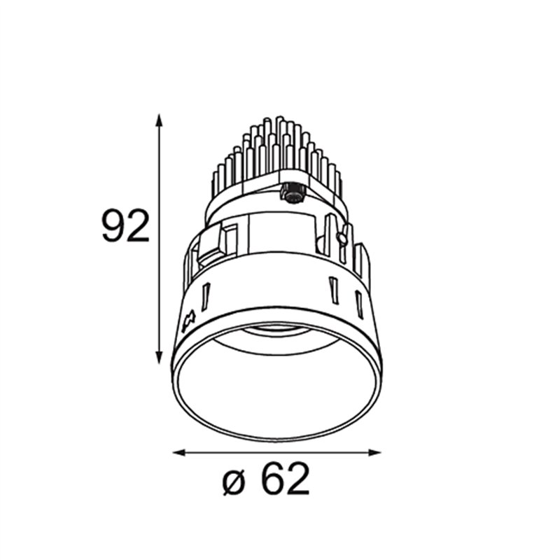 Modular Tetrix Straight Recessed 62 1x IP55 LED DE | Spot encastré