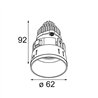 Modular Tetrix Straight Recessed 62 1x IP55 LED DE | Spot encastré