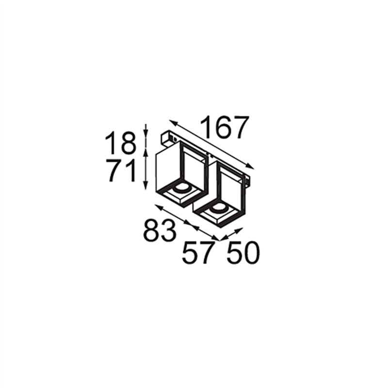 Modular Rektor Track 48V Adjustable 57x50 2x LED | Éclairage sur rail