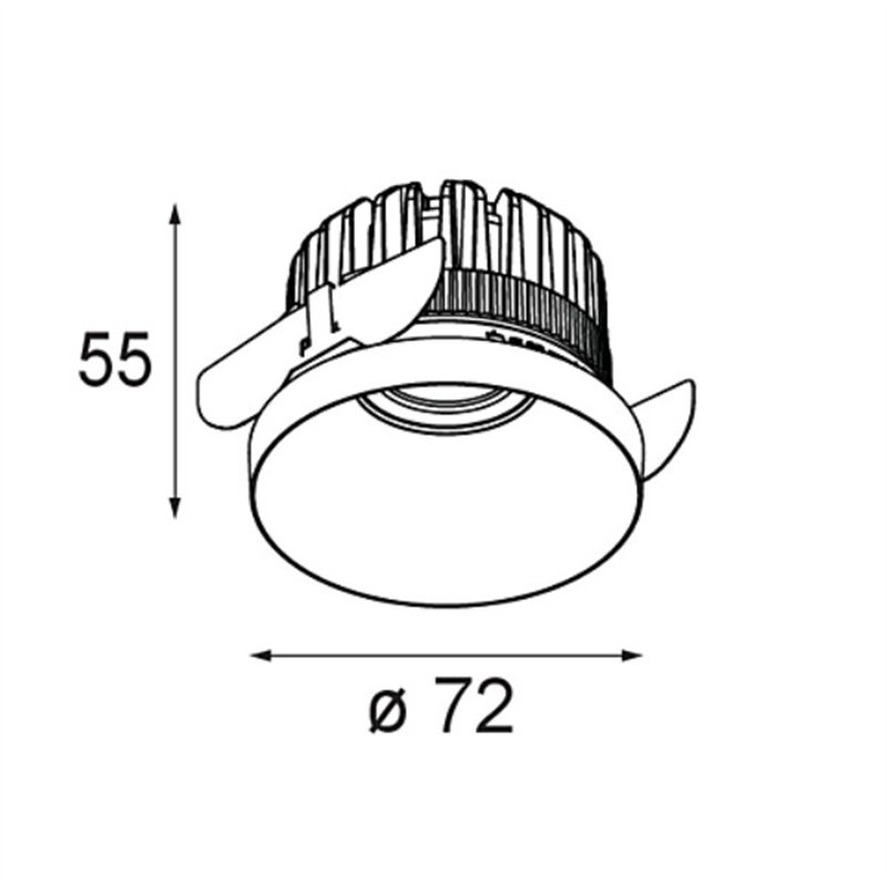 Modular Kup Recessed 72 1x IP55 LED DE | Spot encastré
