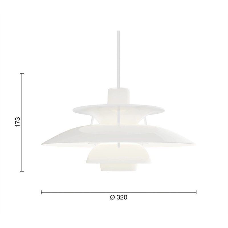 Louis Poulsen PH 5 Blanc (opale) Lampe à suspension - Outlet