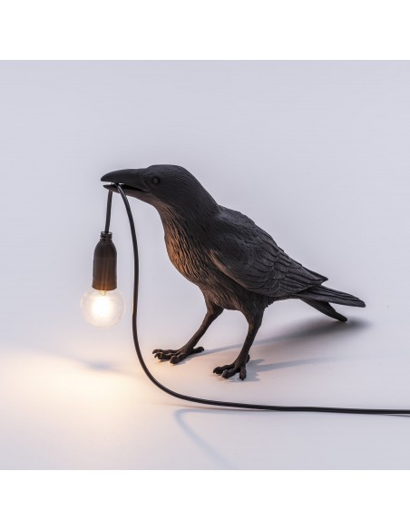 SELETTI Lampe Oiseau En Attente Intérieur Noir