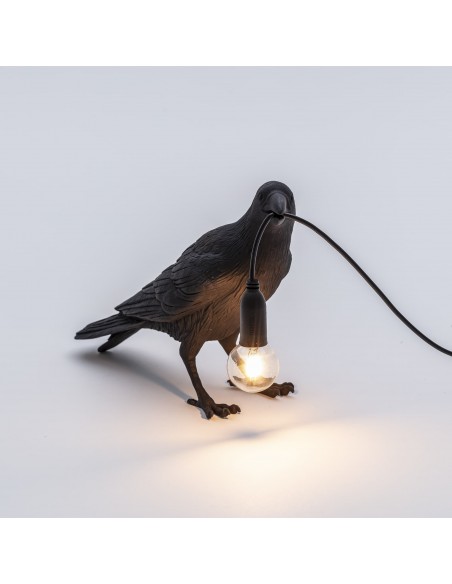 SELETTI Lampe Oiseau En Attente Intérieur Noir