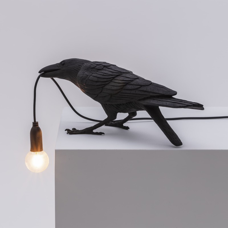 SELETTI Lampe Oiseau En Jouant Intérieur Noir