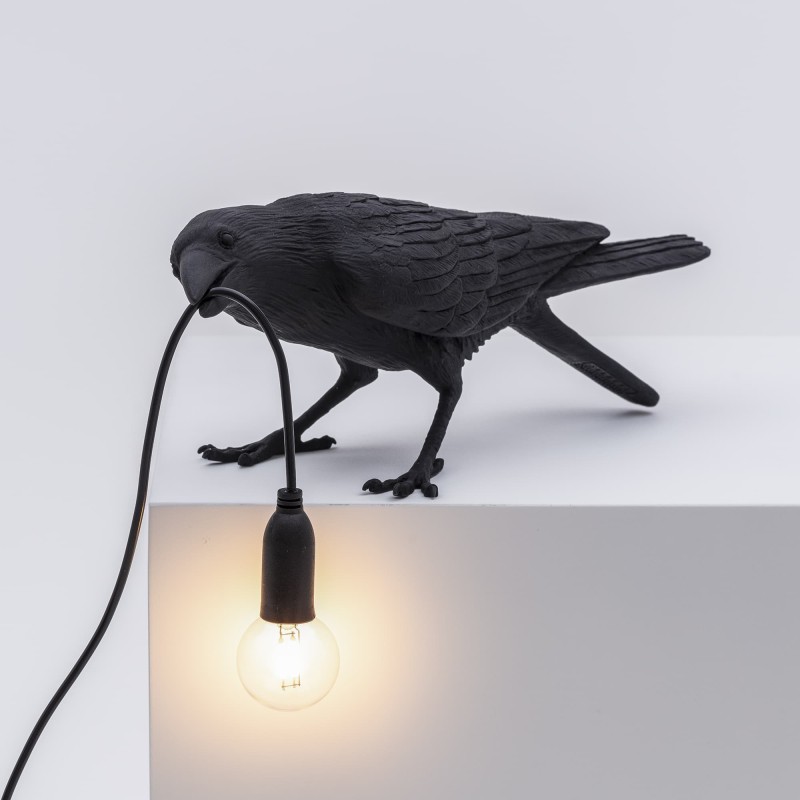 SELETTI Lampe Oiseau En Jouant Intérieur Noir
