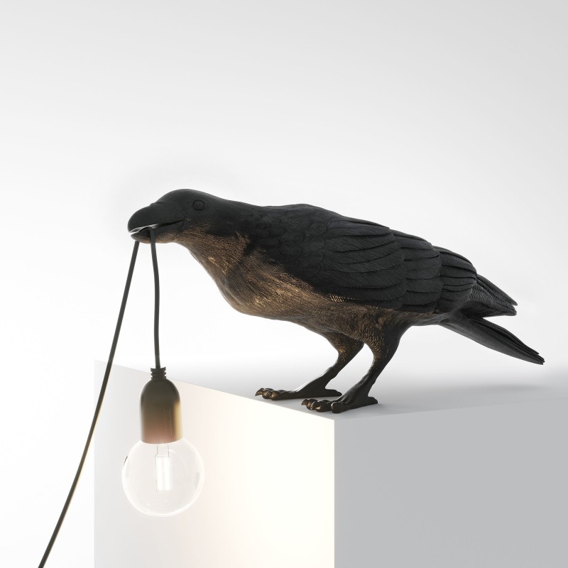 SELETTI Lampe Oiseau En Jouant Intérieur Noir