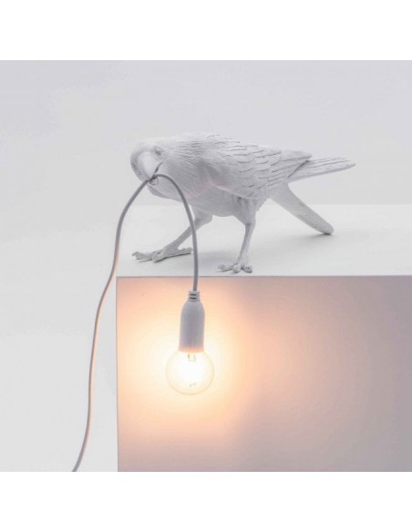 SELETTI Lampe Oiseau En Jouant Extérieur Blanc