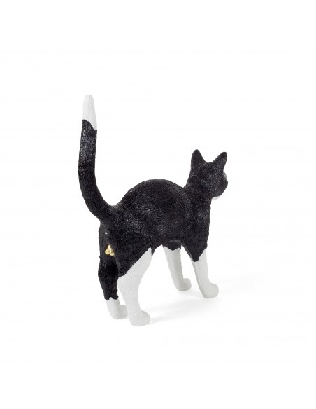 SELETTI The Jobby Chat Lampe Noire & Blanche