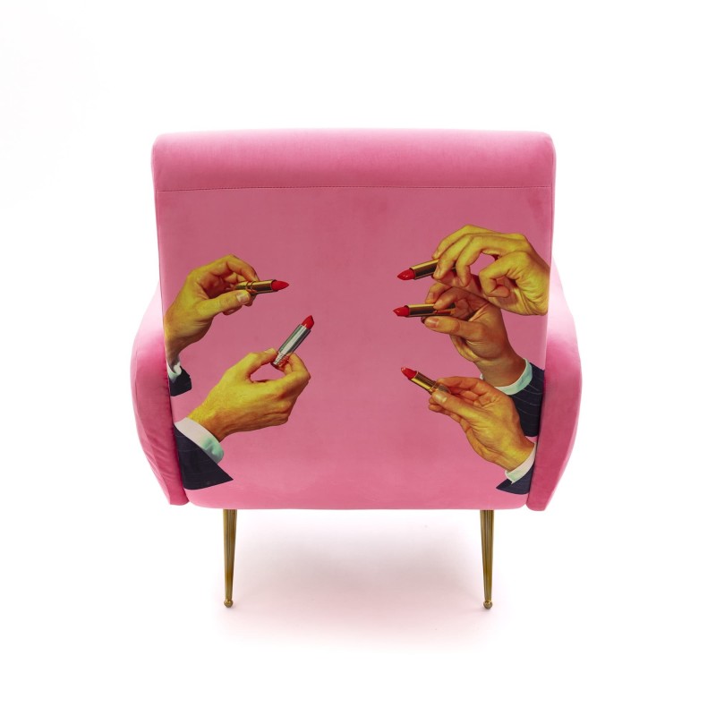 SELETTI Toiletpaper Fauteuil  - Rose - Rouges à lèvres