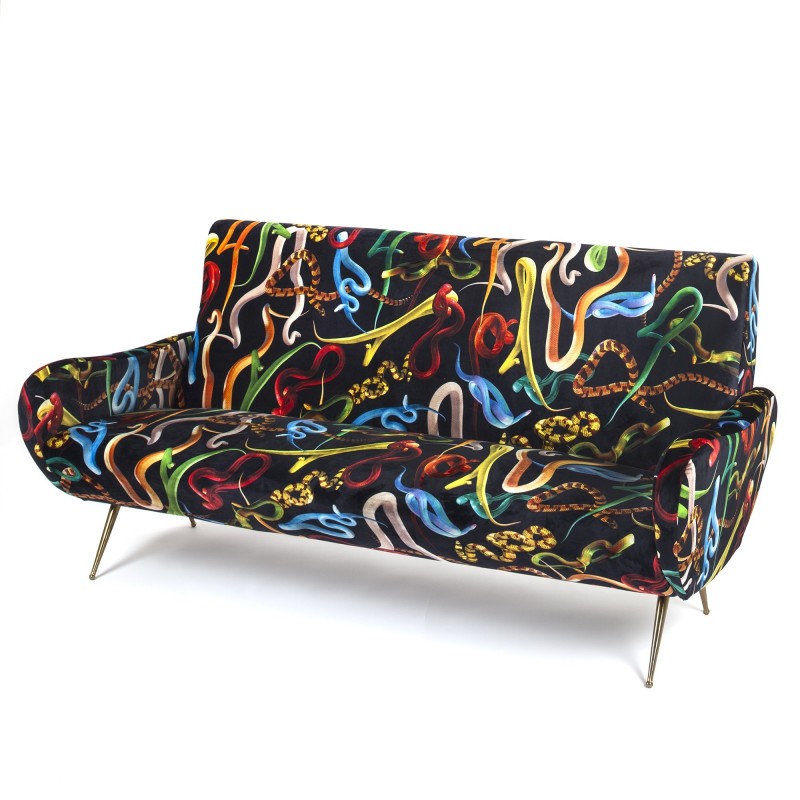 SELETTI Toiletpaper Three Seater Sofa - Snakes
