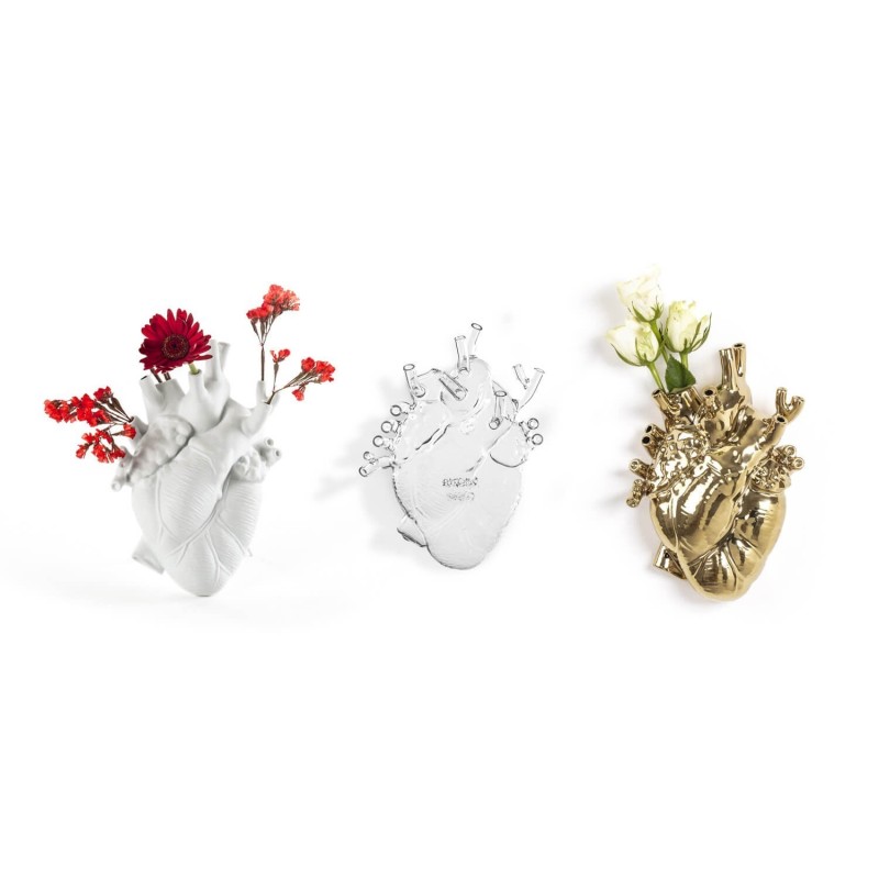 copy of SELETTI Vase in porcelain "Love In Bloom" - Transparant