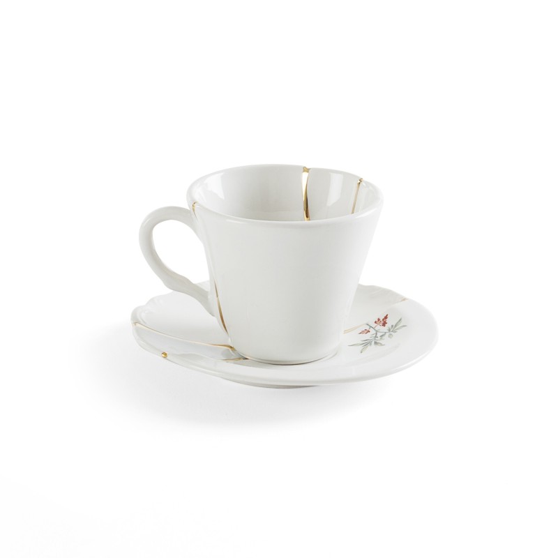 SELETTI Kintsugi Porcelain coffee cup + plate n'3
