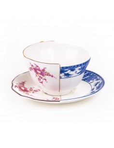 SELETTI Hybrid Tasse à thé + assiette porcelaine  - Zenobia