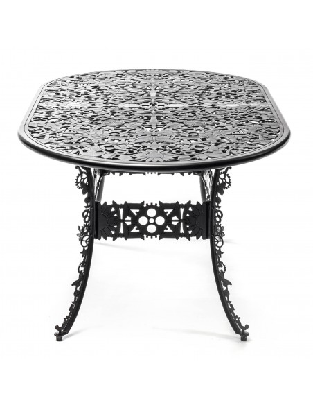 SELETTI Industry Collection table ovale en aluminium 152x90 cm