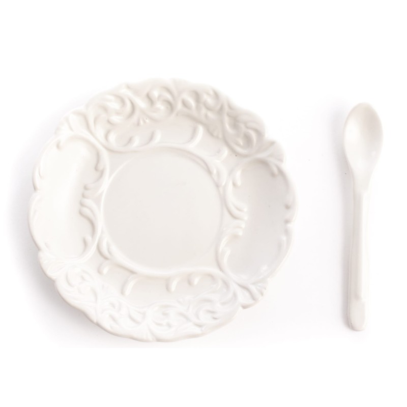 SELETTI I-wares service à thé en porcelaine avec col. Manche en or
