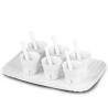 SELETTI coffee set 6 cups + 6 stirrers + 1 tray in porcelain