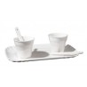 SELETTI coffee set 6 cups + 6 stirrers + 1 tray in porcelain