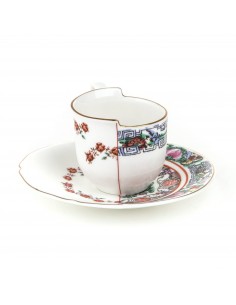 SELETTI Hybrid Tasse à café + assiette porcelaine  - Tamara