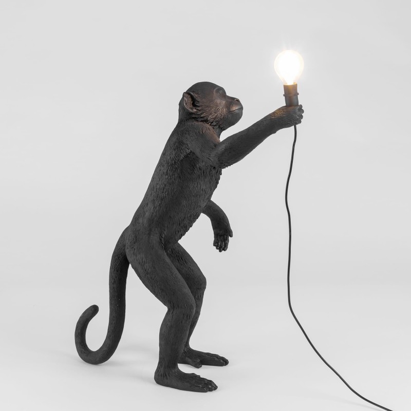 SELETTI Singe Lampe Debout Noir - Extérieur