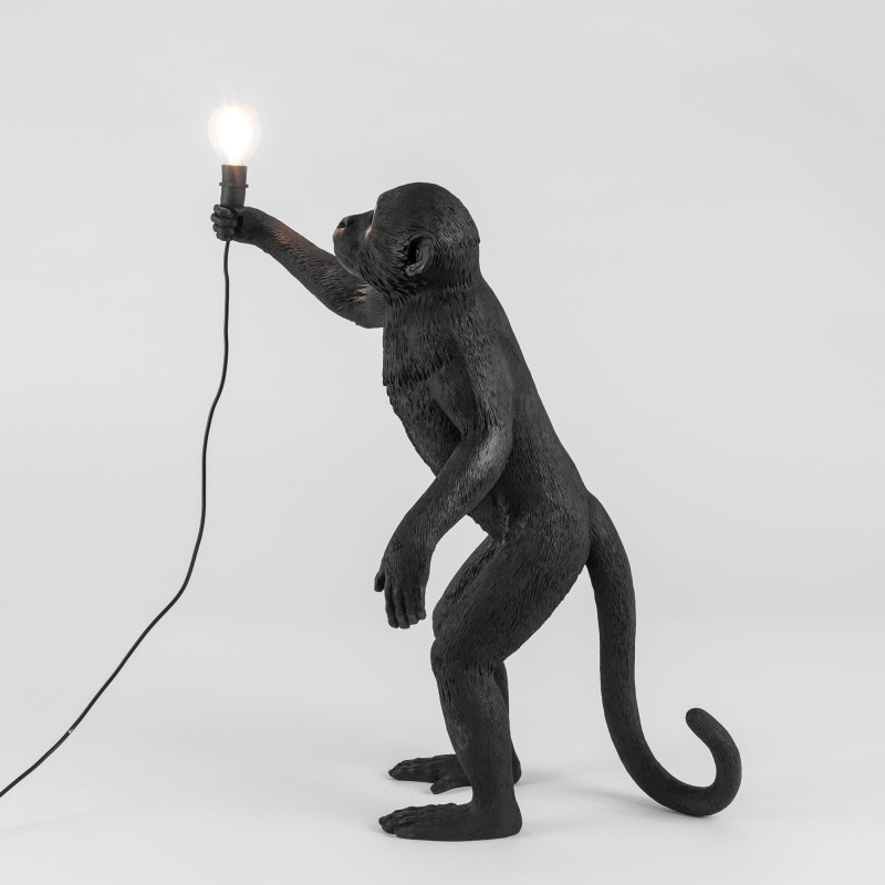 SELETTI Singe Lampe Debout Noir - Extérieur