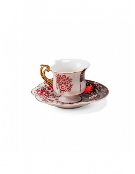 SELETTI Hybrid Tasse à café + assiette porcelaine  - Sagala