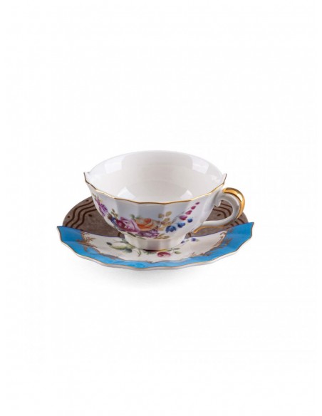 SELETTI Hybrid Tasse à thé + assiette porcelaine  - Kerma
