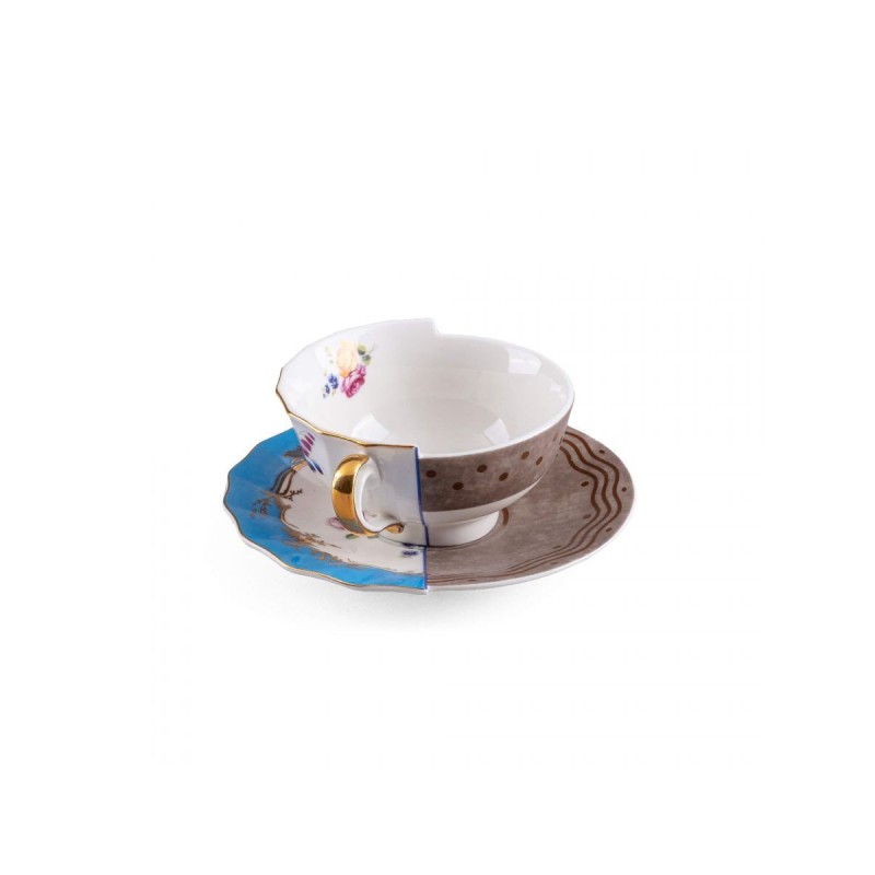SELETTI Hybrid Tasse à thé + assiette porcelaine  - Kerma