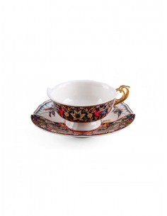 SELETTI Hybrid Porcelain tea cup + plate  - Kannauj